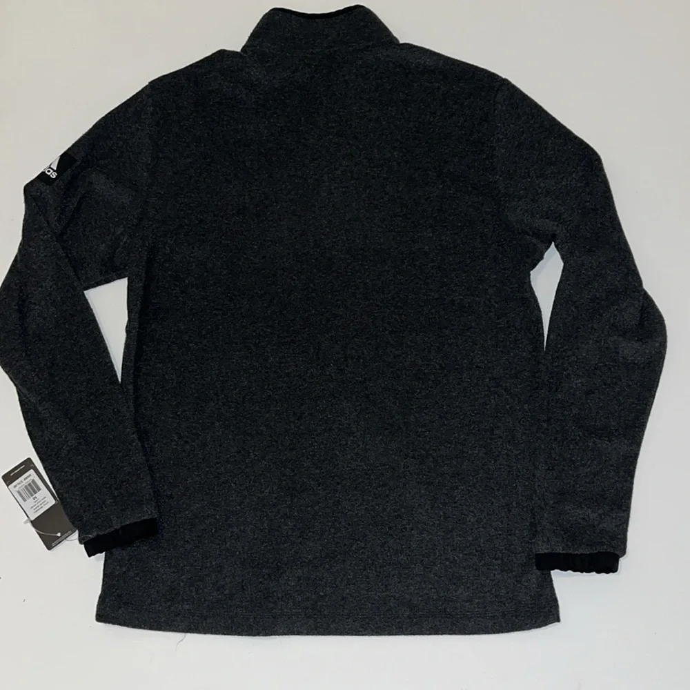 adidas golf men’s M 1/4 zip sweatshirt soft warm black  chest pocket shirt $70